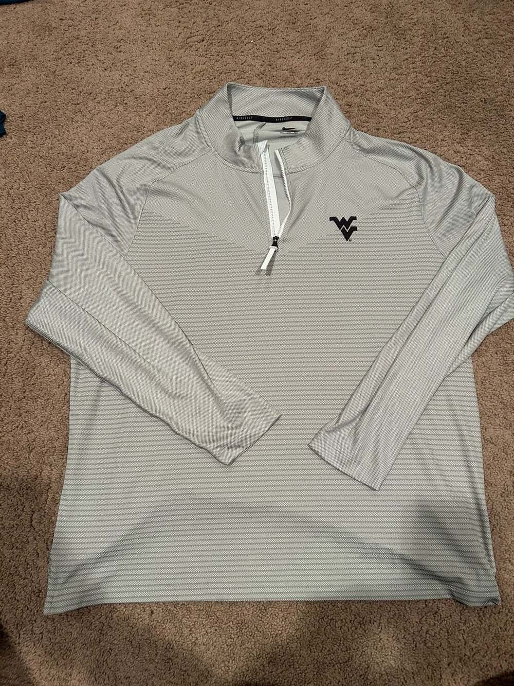 Nike Golf West Virginia Mountaineers Gray Stripe Quarter-Zip Pullover Mens XXL